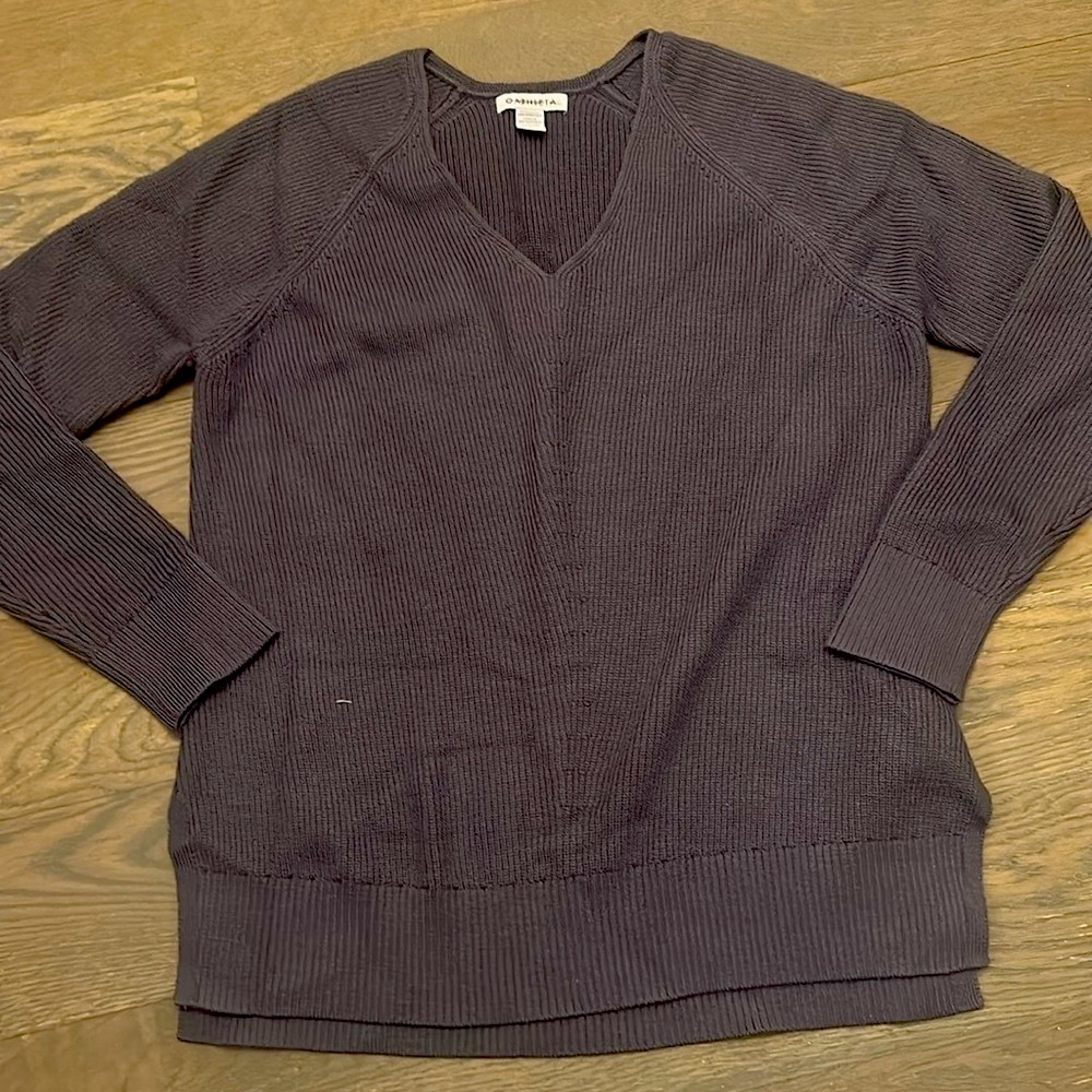 ATHLETA HANOVER REFINED MERINO  V-NECK SWEATER IN PURPLE DUSK NWOT - Picture 3 of 10